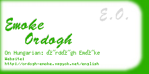 emoke ordogh business card